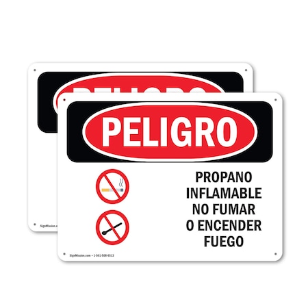 Signmission 18 in Width, Plastic, Rectangle, Spanish OS-2PACK-DS-P-1218-LS-1539
